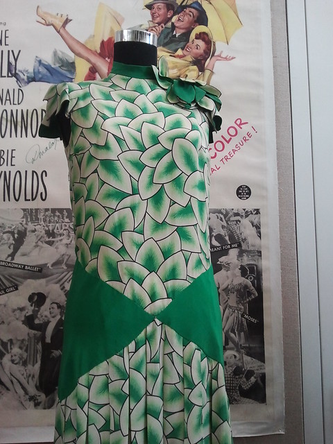 Debbie Reynolds green & white leaf sleeveless dress from Singin’ in the Rain (1952)