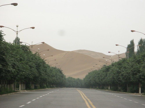 Phenominal sand dunes due south of the small city of Shanshan, Xinjiang Province, China