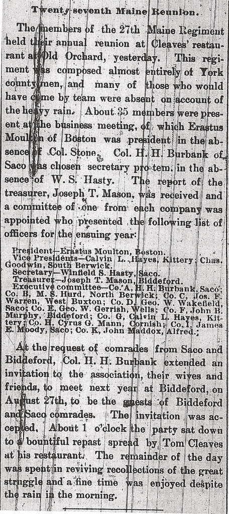 1890 reunion of the 27th Maine