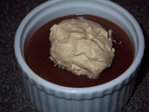 chocolate pudding with espresso cream