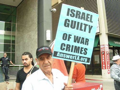 Protesting Israeli war crimes by politics R US.