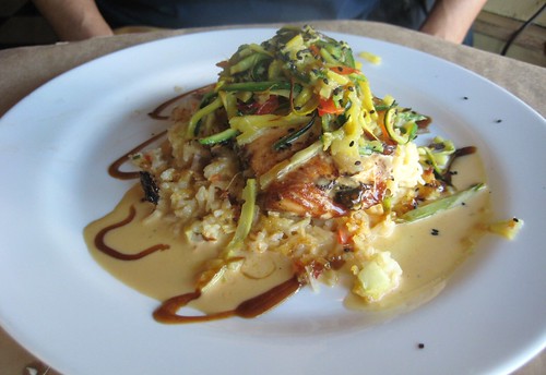 Lemon GrassCrusted Fresh Salmon Filet with a Thai Curry Sauce @ Opal Restaurant and Bar by you.