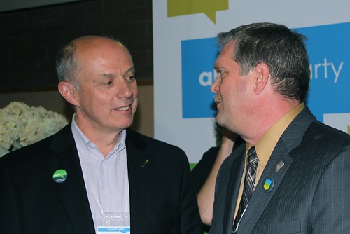 Alberta Party MLA Dave Taylor and newly elected Alberta Party leader Glenn Taylor at the May 28, 2011 Alberta Party leadership convention at Edmonton's Shaw Conference Centre.