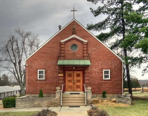 Immaculate Heart of Mary Roman Catholic Church, in New Melle, Missouri, USA - Saint Joseph Chapel (old church) exterior