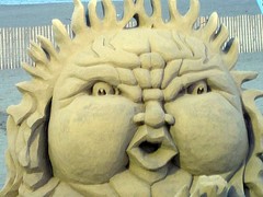 Angry Sun sand sculpture