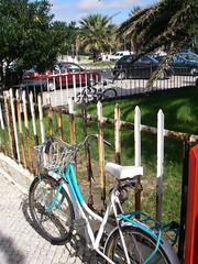 Bicicletas estacionadas junto ao quiosque-bar