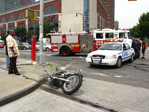 Atlantic Av Motorcyclist accident aftermath