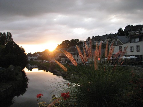 The sun setting over the canal at Josselin in Brittany. Photo: Martin Selway