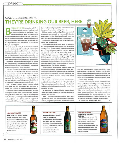 Metro Magazine - March 2009 - Epic Pale Ale