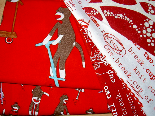 Ooh! Sock Monkey fabric!