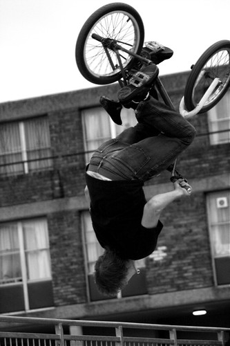upside down bmx bike jumper