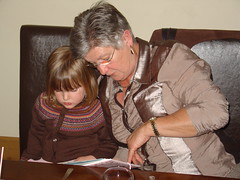 Nanny and Martha read a book