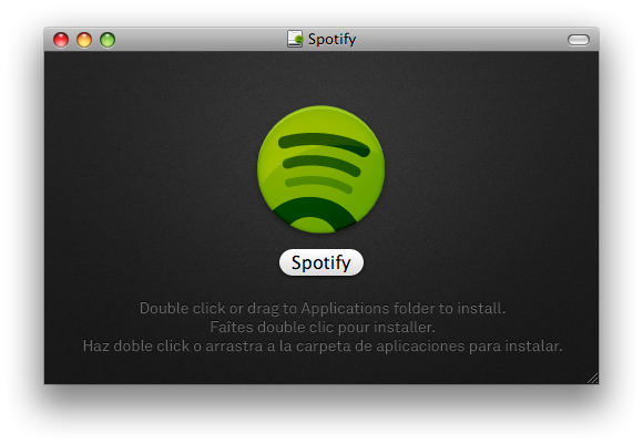 Screenshot of the new Spotify disk image while mounted