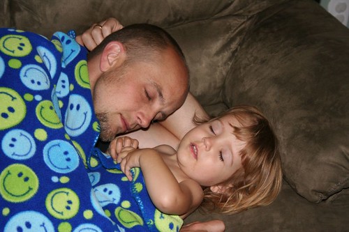playing "night night" with Daddy