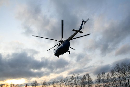 Mi-8 overhead. Sunrise. ©  Pavel 