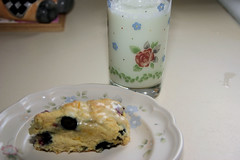 Blueberry Breakfast Scone before eating -- yum!