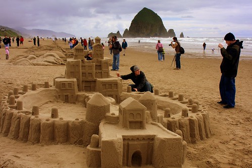 beach sand castle. Cannon Beach Sand Castle