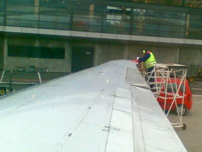 repairs on plane this morning