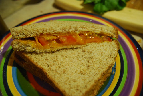 Grilled cheese, shallot and tomato