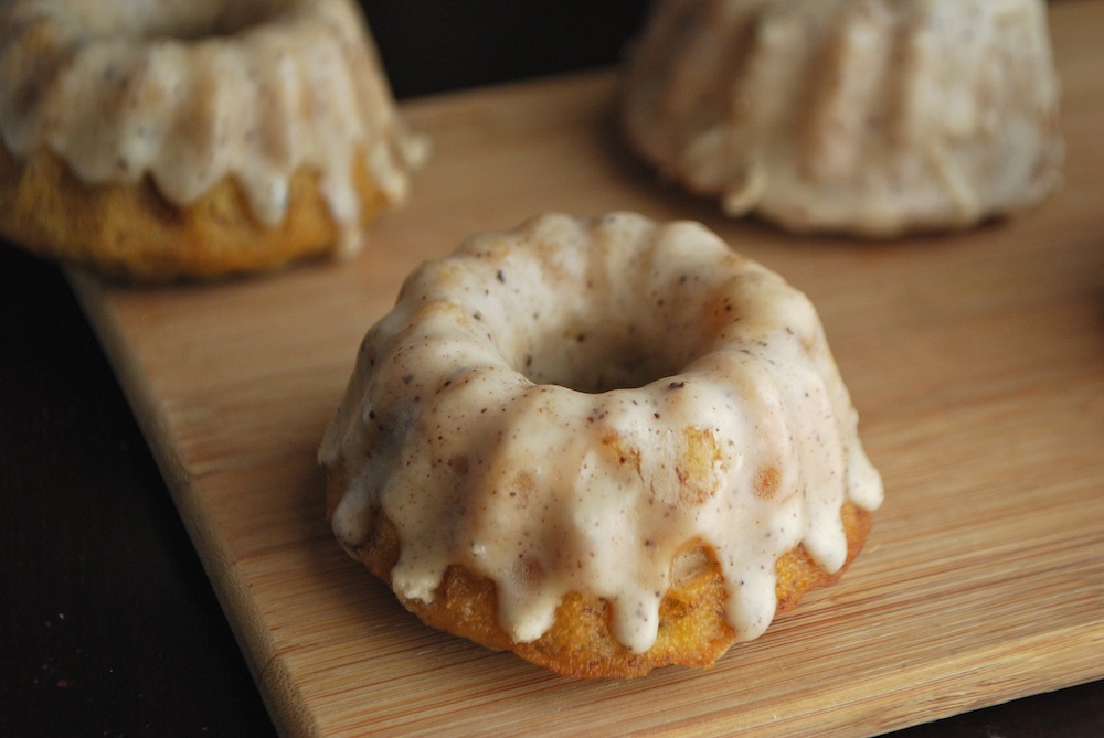 Banana Rosemary Baby Bundt Cakes w/ Rosemary Brown Butter Icing
