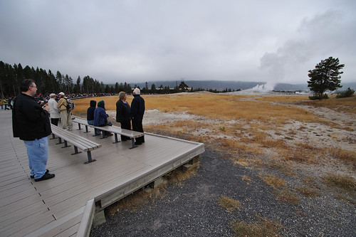 Spectators, Old Faithful Geyser, Yellowstone NP