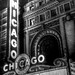 Chicago Theatre marquee in black and white, shot with holga 135