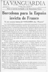 La Vanguardia. Edición del 27 de Enero de 1939