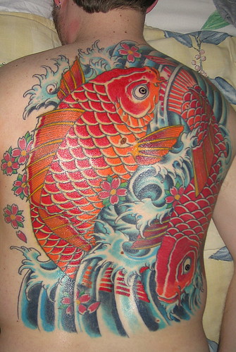 koi fish tattoo by nullalux