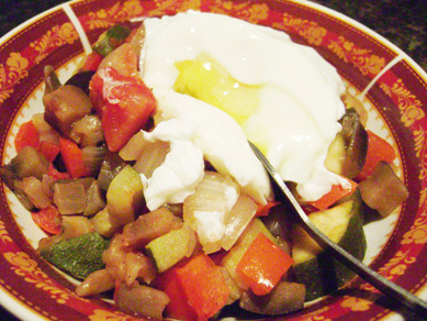 ratatouille with poached egg