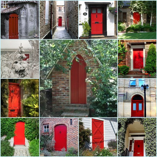 Red Front Doors | Candy Hearts and Paper Flowers