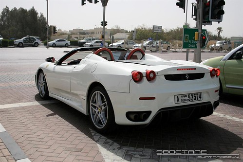 Ferrari F430 Spider rear left white Dubai UAE 26 Feb 08 