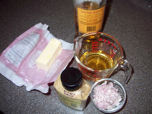 ingredients for whiskey mustard shallot sauce