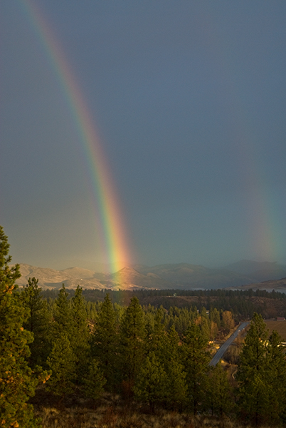 An unusual early morning rainbow
