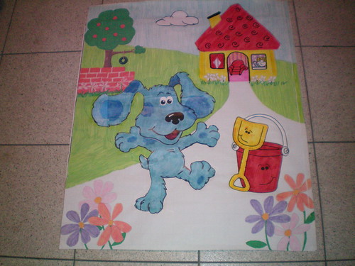 Blue's Clues Blanket- Drawing - Graph- 001 by terry_wisun
