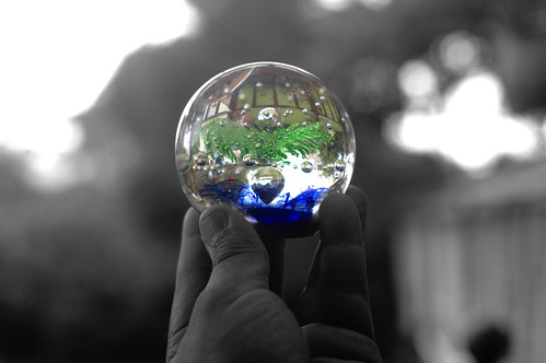 a coloured glass ball