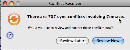 Conflict Resolver: Mac OS 10.5.3 Address Book and .Mac Sync