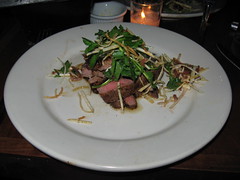 August: Charred minute steak with julienne salad