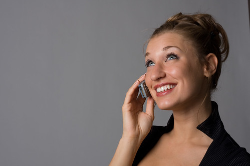 A business woman talking on a cellphone