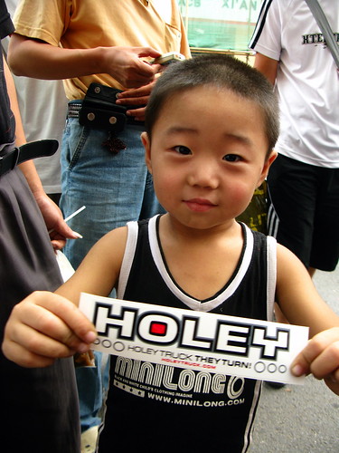 Chinese kid loving his Holey Truck sticker in Xian, Shaanxi Province, China