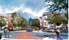 Station Park Green, certified LEED-ND Gold in San Mateo (courtesy Raimi Associates)
