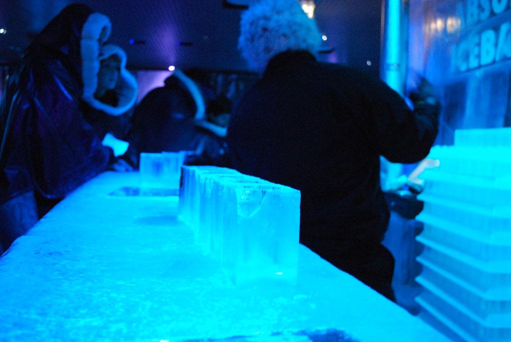 Ice glasses at London Ice Bar