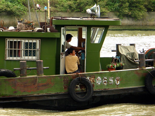 Riverboats near Nanxun, Zhejiang Province, China