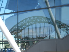 Tyne Bridge reflected in Sage Centre