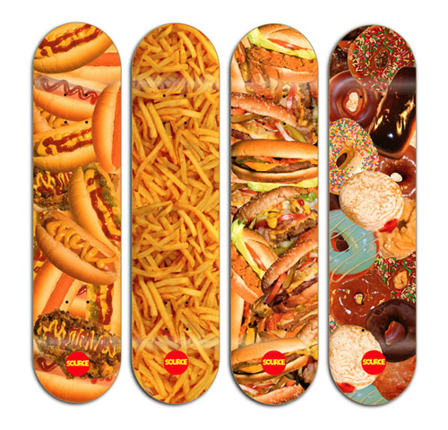 The source "fine dining" skateboard