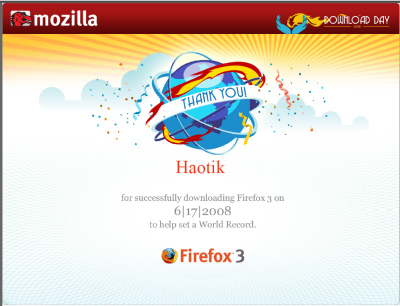 Certificat Firefox - Haotik - Guinness World Record