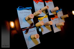 Place cards with cork magnet