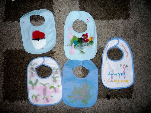 Bibs the kids made for Sawyer