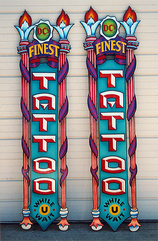 neon signs. old signs. sign. tattoo