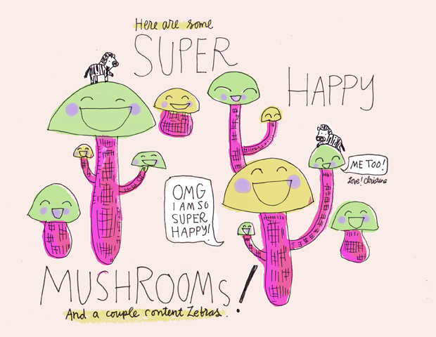 Super HAPPY Mushrooms