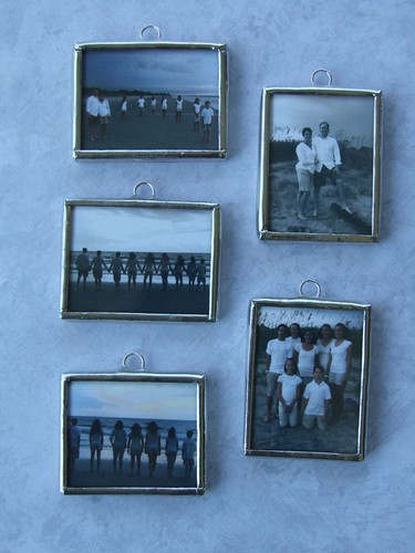 collage of family beach photo pendants